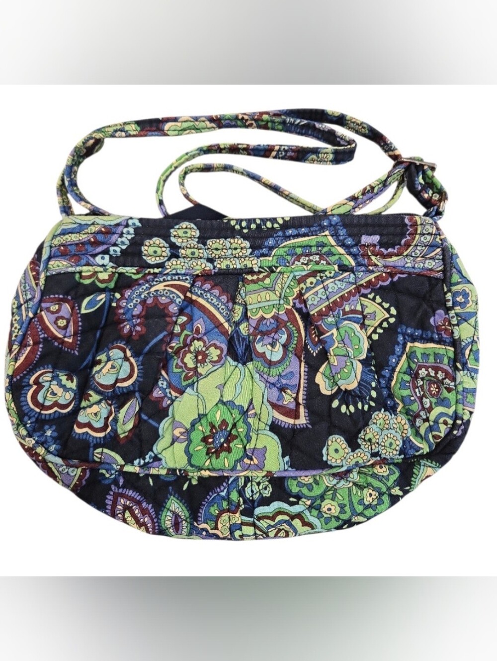 VERA BRADLEY " BLUE RHAPSODY" QUILTED SMALL CROSSBODY BAG.